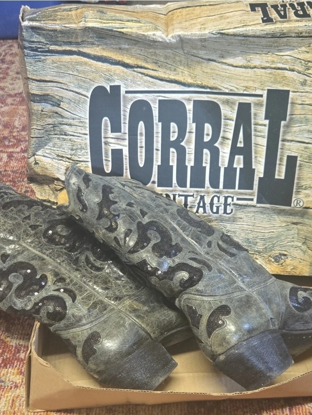 Corral Gray Decorative Western Boot Accents